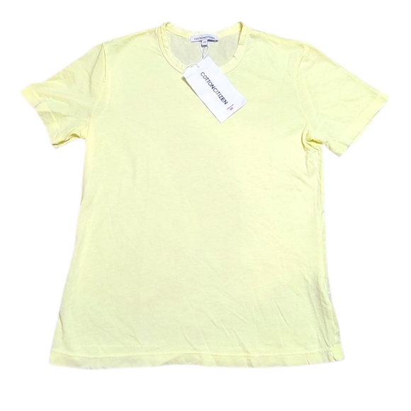 NWT $80 COTTON CITIZEN Standard Tee Supima Cotton XS Yellow Seasonal Wash - Picture 1 of 5